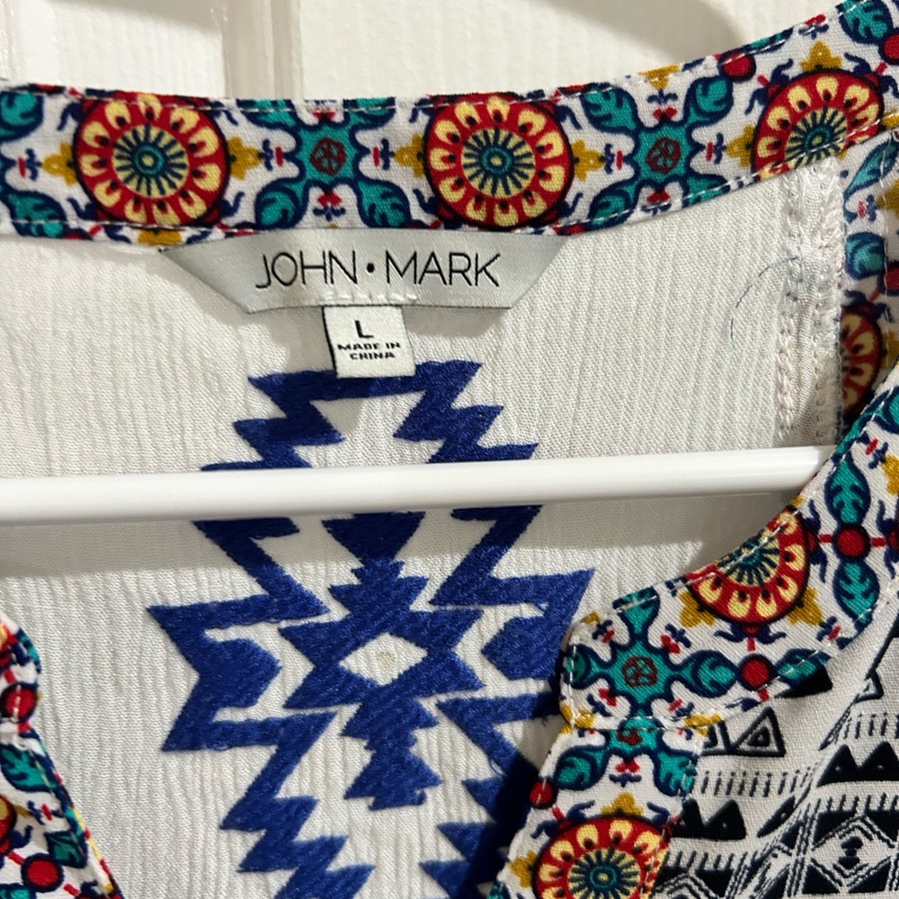 John Mark Aztec Print Sleeveless Tunic Large - image 3